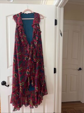 Romeo & Juliet Couture Red Paisley Ruffle High-Low Dress